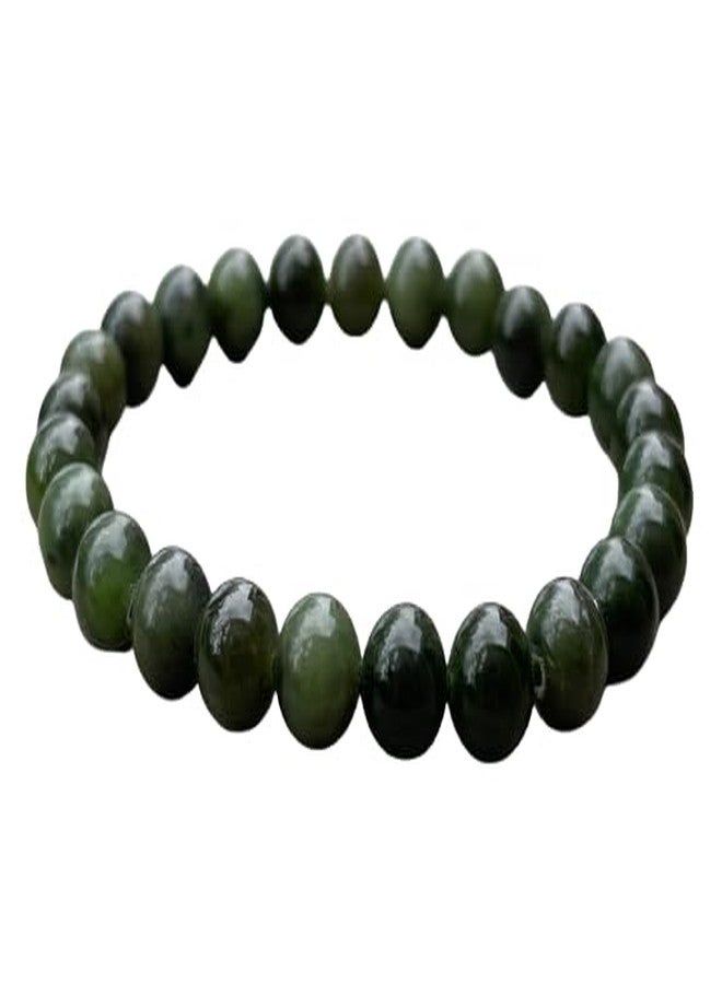 GAF TREASURES Nephrite Jade Crystal Bead Bracelet 6-8mm, Genuine Nephrite Jade Stretch Gemstone Bracelet, Nephrite Jade Healing Crystal Bracelet, Gift for Men & Women (2) - Image 1